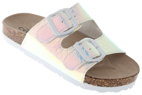 capelli new york Girls Holographic Mermaid Double Strap Slip-On Sandal capelli new york Girls Holographic Mermaid Double Strap Slip-On Sandal