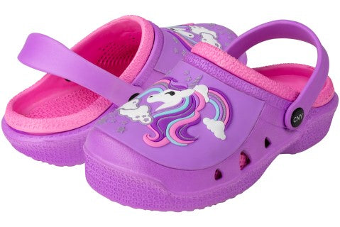 Capelli New York Girls Injected EVA Two Tone Clog With Dreamy Unicorn Patch