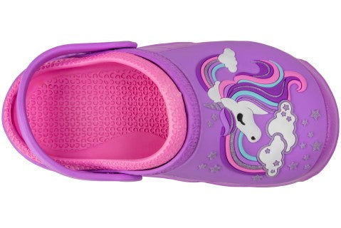 Capelli New York Girls Injected EVA Two Tone Clog With Dreamy Unicorn Patch