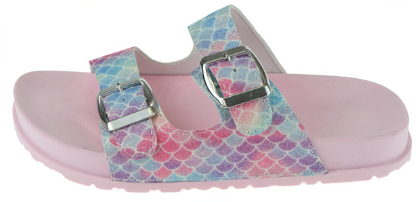 Capelli New York Girls Mermaid Scale Glitter Double Strap Sandals