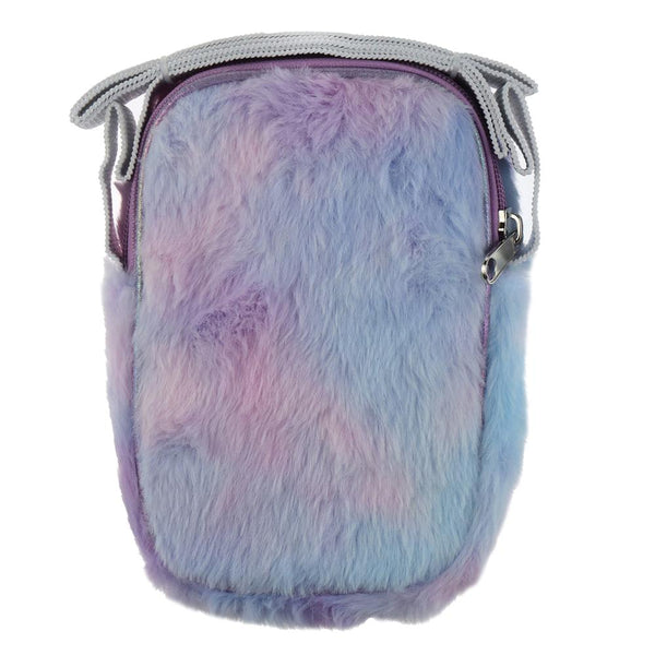 Capelli New York Girls Multi Faux Fur Phone Bag With Metallic Grosgrain Strap