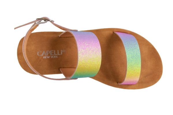 Capelli New York Girls Ombre Faux Leather Upper Sandal With Ankle Strap