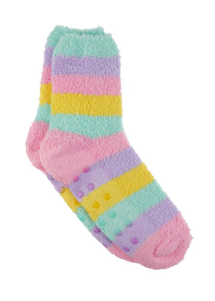 Capelli New York Girls Rainbow Unicorn Pouch Set With Stripped Cozy Socks & Eye Mask