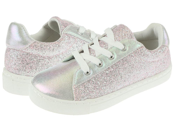 Capelli New York Girls Shimmer Holographic And Glitter Fashion Sneaker