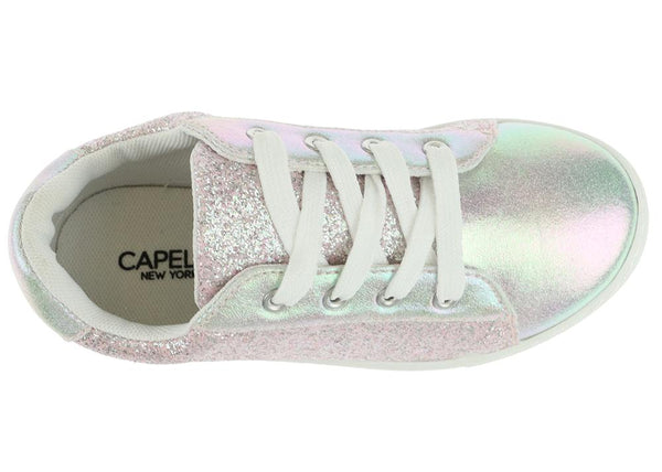 Capelli New York Girls Shimmer Holographic And Glitter Fashion Sneaker