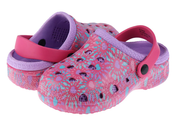 Capelli New York Girls Tie Dye Hearts Printed Injected EVA Two Tone Clog