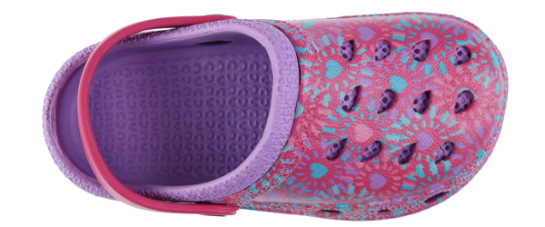 Capelli New York Girls Tie Dye Hearts Printed Injected EVA Two Tone Clog