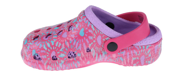 Capelli New York Girls Tie Dye Hearts Printed Injected EVA Two Tone Clog