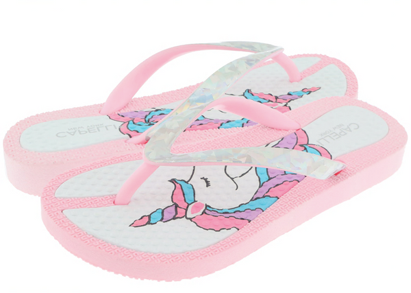 Capelli New York Girls Unicorn And Glitter Flip Flop