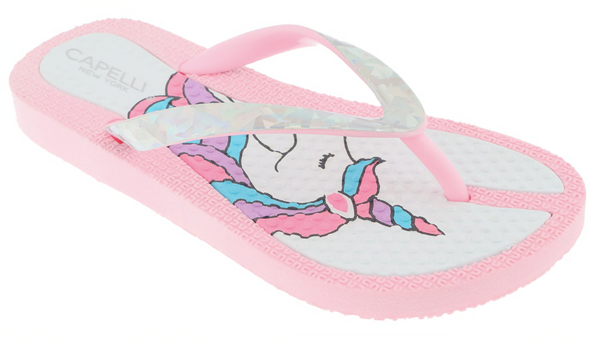 capelli new york Girls Unicorn and Glitter Flip Flop