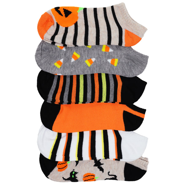 Capelli New York Halloween Terror No Show Socks With Ribbed Cuff