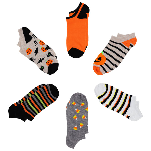 Capelli New York Halloween Terror No Show Socks With Ribbed Cuff