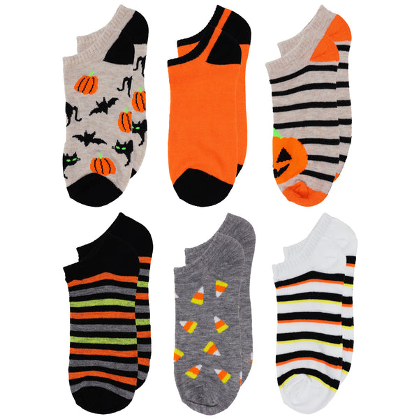 capelli new york Halloween Terror No Show Socks with Ribbed Cuff