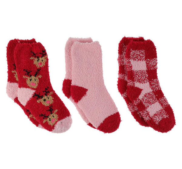 capelli new york Holdiay Reindeer 3pk Cozy Slipper Socks capelli new york Holdiay Reindeer 3pk Cozy Slipper Socks