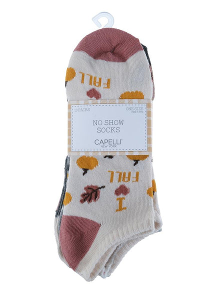 Capelli New York I Heart Fall 10 Pack No Show Socks