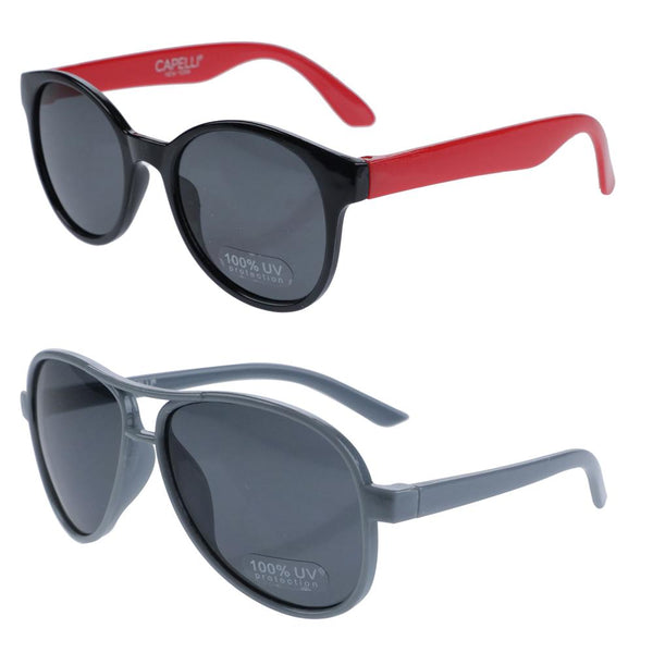 Capelli New York Infant Boys Aviator And Round 2pk Sunglasses Set