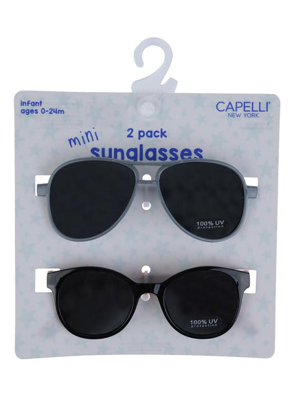 Capelli New York Infant Boys Aviator And Round 2pk Sunglasses Set