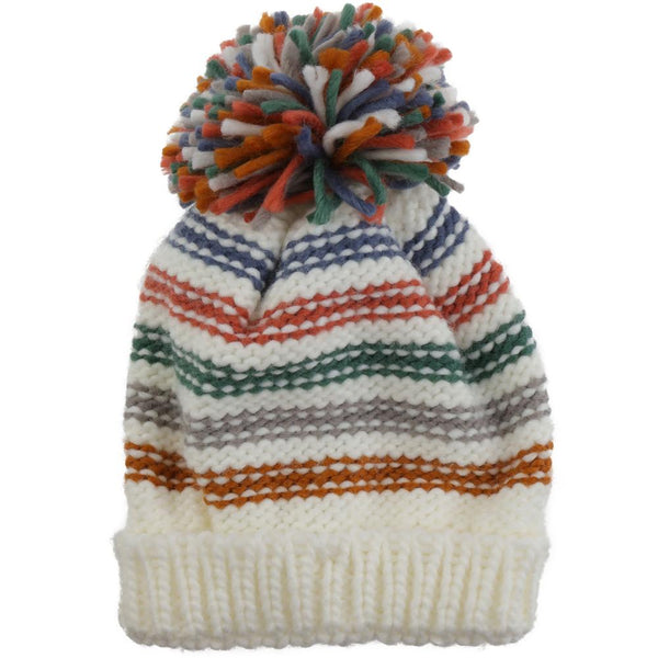 Capelli New York Infant Boys Fun Stripe Yarn Hat And Mitten 2pc Set