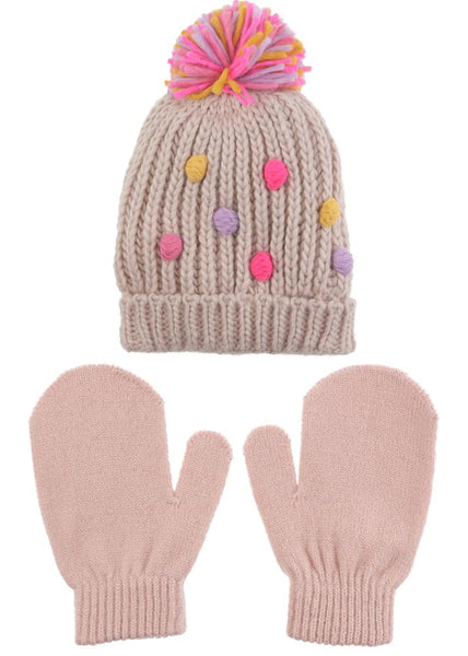 capelli new york Infant Girls Hat and Mittens 2pc Set