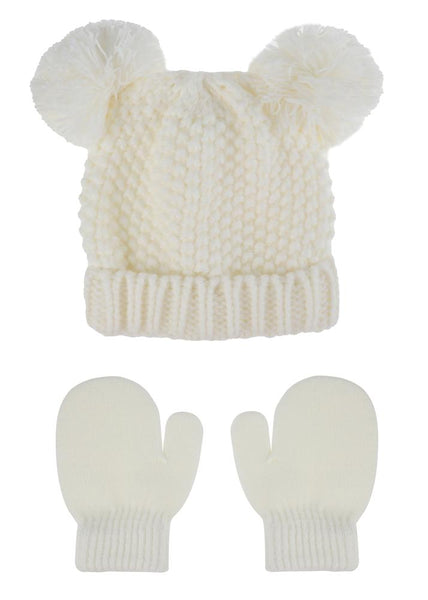 capelli new york Infant Girls Knit Beanie and Mittens 2pc Set