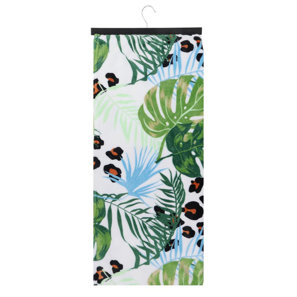 Capelli New York Jungle Leaves And Leopard Cozy Throw Blanket