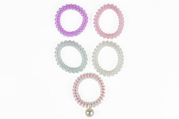 Capelli New York Kids' 6-Piece Imitation Pearl Headband & Hair Coils Set