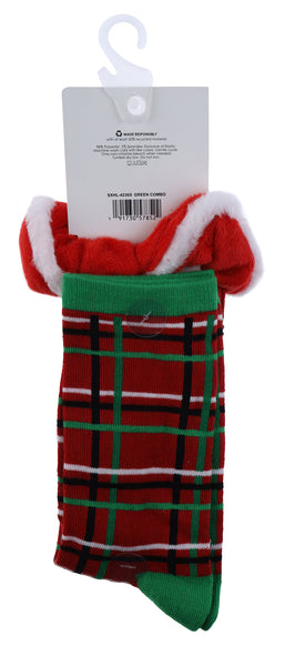 Capelli New York Ladies 8" Christmas Fairisle Crew Socks With Velvet Twister