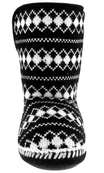 Capelli New York Ladies Black Diamond Knit Slipper Boot