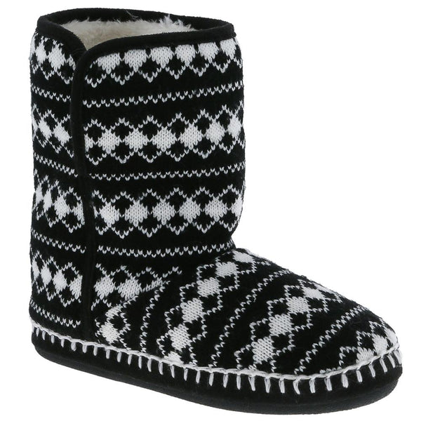 capelli new york Ladies Black Diamond Knit Slipper Boot