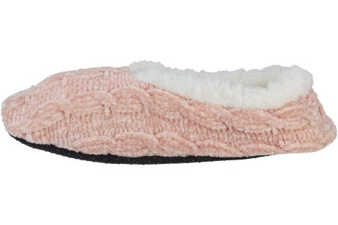 Capelli New York Ladies Cable Knit Chenille Pull On Slipper Socks