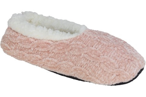 capelli new york Ladies Cable Knit Chenille Pull on Slipper Socks