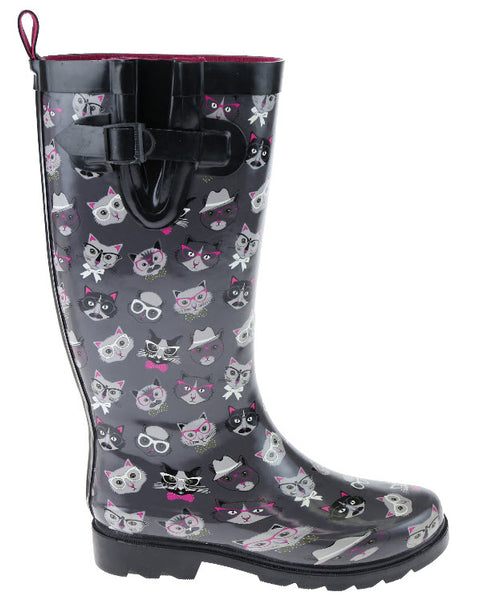 Capelli New York Ladies Cool Cats Tall Rubber Rain Boot