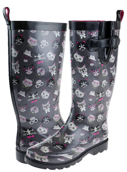 Capelli New York Ladies Cool Cats Tall Rubber Rain Boot