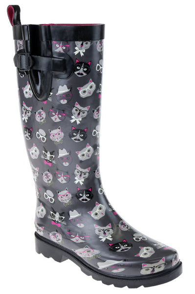 capelli new york Ladies Cool Cats Tall Rubber Rain Boot