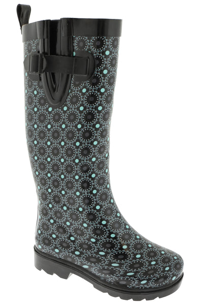 capelli new york Ladies Dials and Dots Tall Rubber Rain Boot