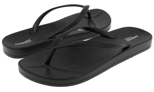 Capelli New York Ladies Fashion Flip Flops With Glitter Jelly Trim