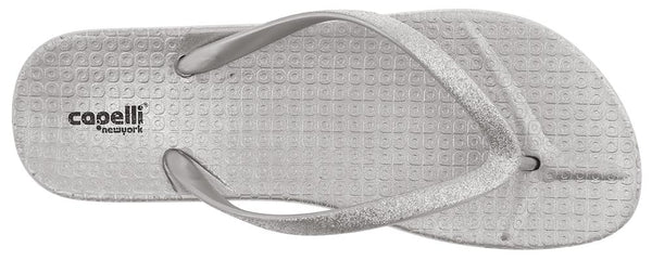 Capelli New York Ladies Fashion Flip Flops With Glitter Jelly Trim
