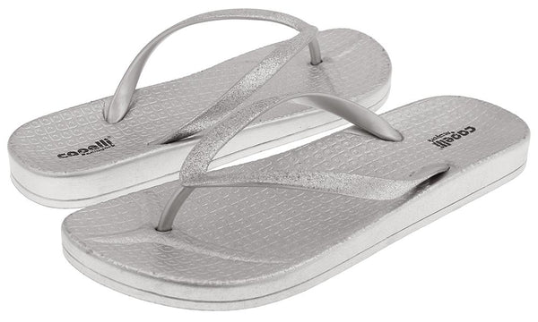 Capelli New York Ladies Fashion Flip Flops With Glitter Jelly Trim