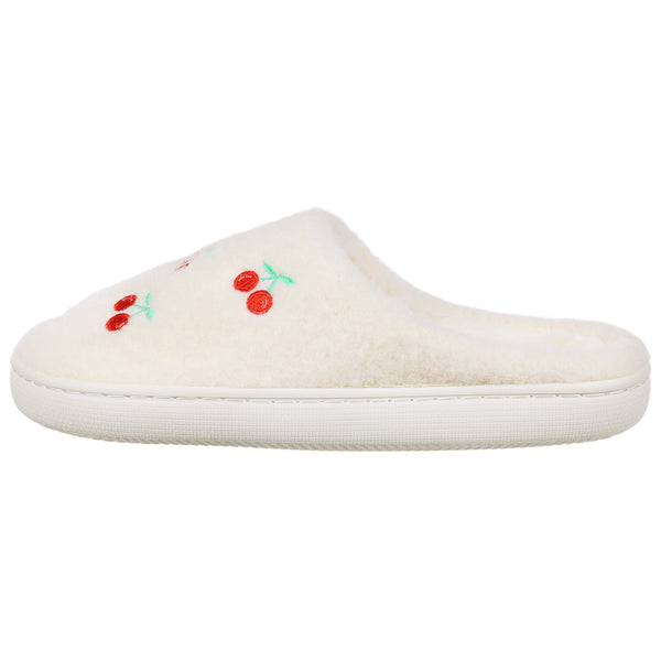 Capelli New York Ladies Faux Berber Scuff With Allover Cherries