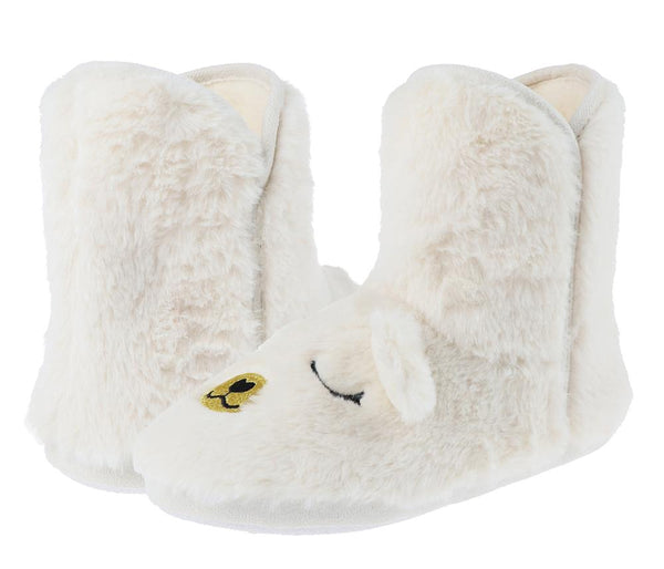 Capelli New York Ladies Faux Fur And Knit Dreamy Bear Slipper Boot