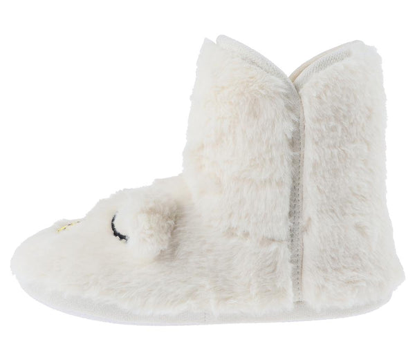Capelli New York Ladies Faux Fur And Knit Dreamy Bear Slipper Boot
