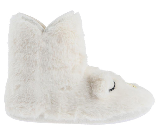 Capelli New York Ladies Faux Fur And Knit Dreamy Bear Slipper Boot