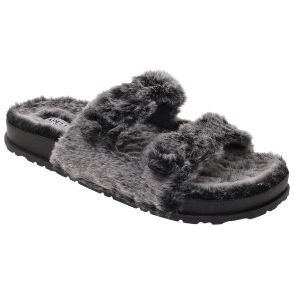 capelli new york Ladies Faux Fur Double Strap Slide