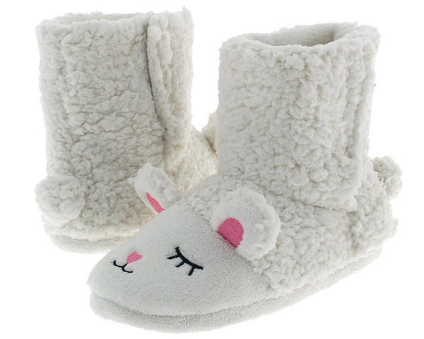 Capelli New York Ladies Faux Fur Sleeping Lamb Slipper Boot