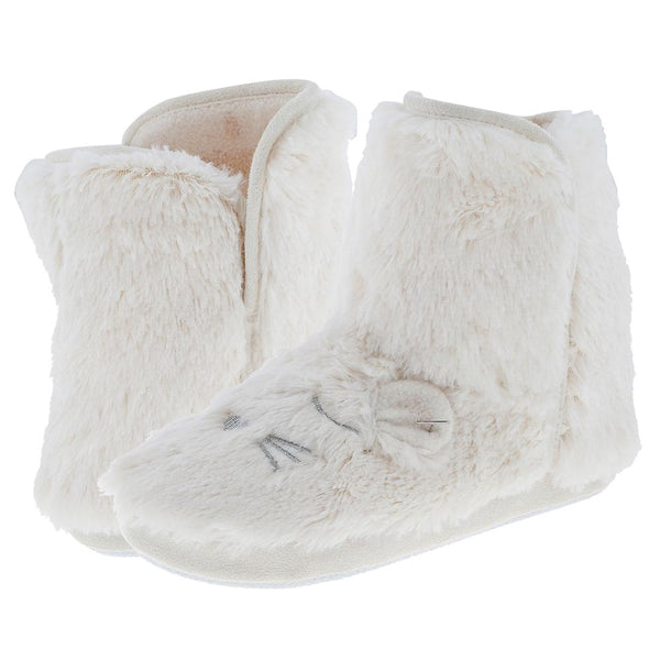 Capelli New York Ladies Faux Fur Sleeping Mouse Slipper Boot