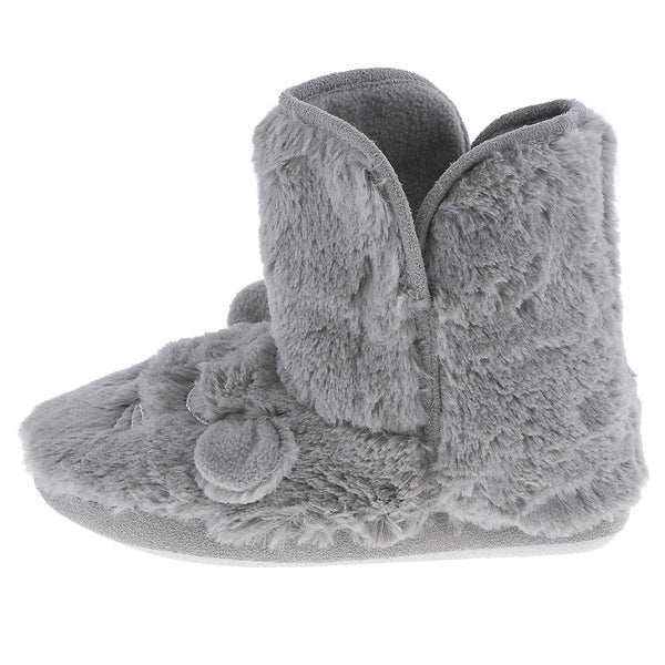 Capelli New York Ladies Faux Fur Sleeping Mouse Slipper Boot