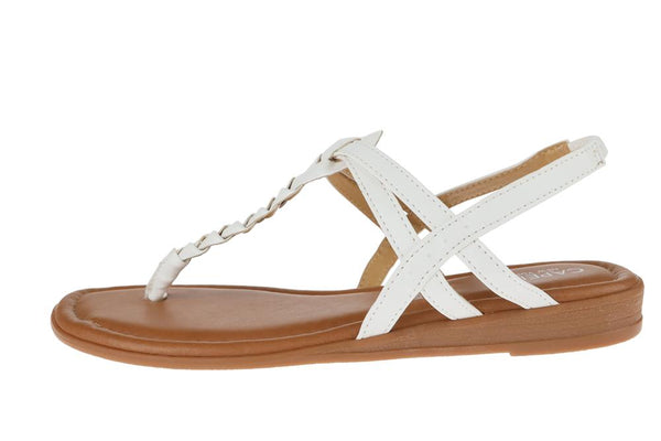 Capelli New York Ladies Faux Leather Braided Thong Sandal