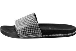 Capelli New York Ladies Gem Fashion Flip Flop Slide With Gem Trim