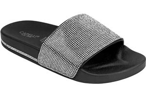 capelli new york Ladies Gem Fashion Flip Flop Slide with Gem Trim