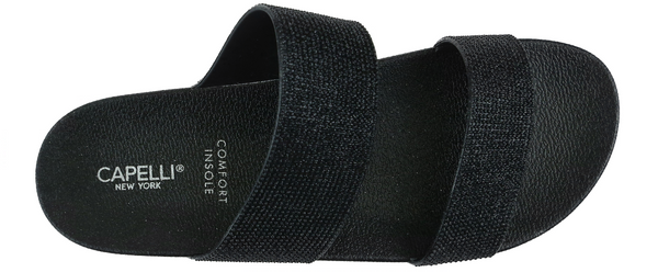 Capelli New York Ladies Glitter Double Strap Sandal